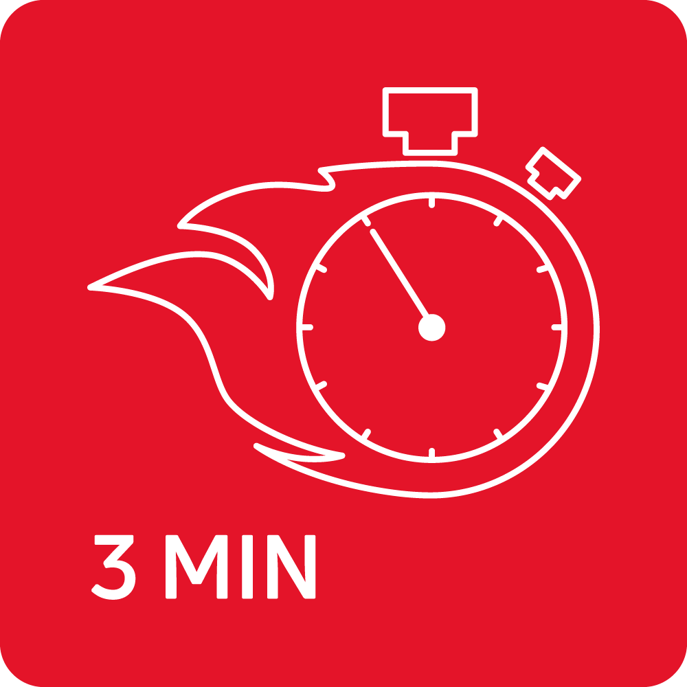 Brzo preliminarno zagrijavanje 3 min.